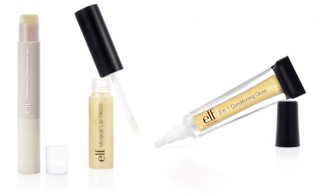 Mineral Lip Gloss in Trophy Wife Conditioning Lip Gloss in Golden Therapeutic Conditioning Lip Balm in Vanilla Creme