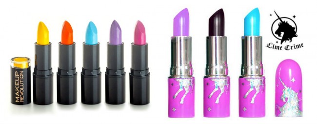 makeup revolution and lime crime lipstick