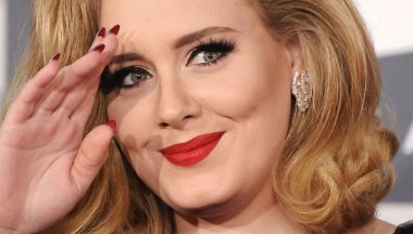 adele cat eye liner makeup red lipstick main