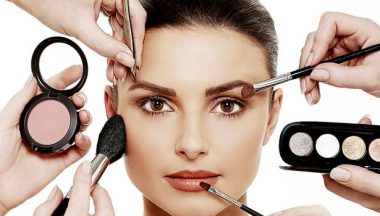 Beauty image with make up products